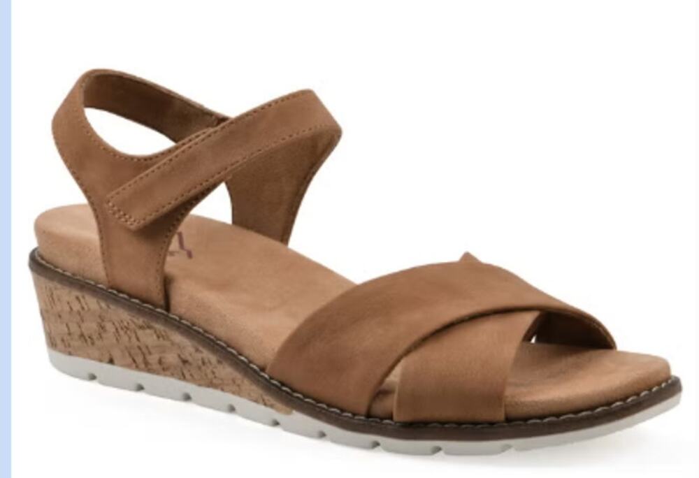 Cliffs By White Mountain Shoes Women's Size 6 Tan Tinna Slingback Sandals Box